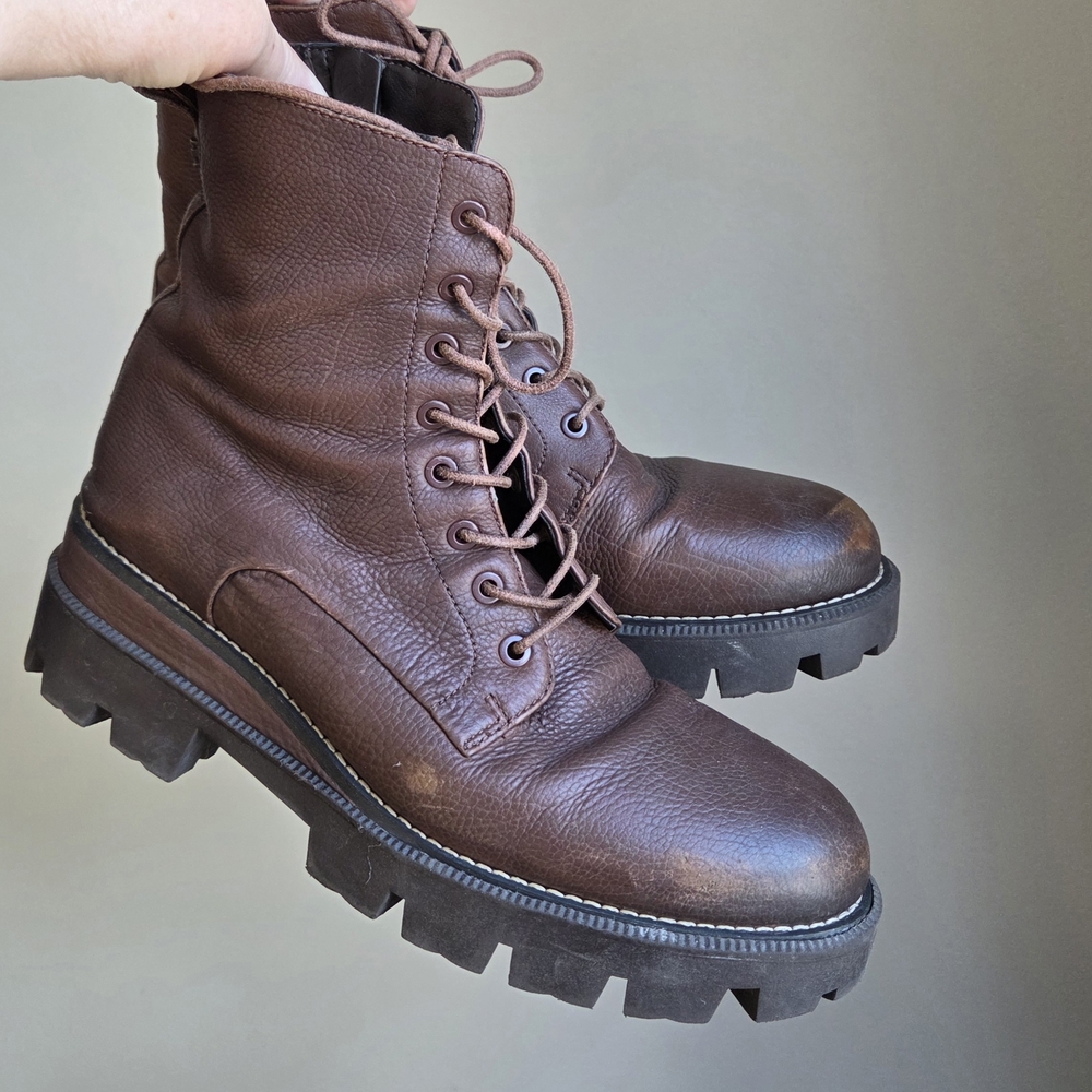 Sam Edelman Women Garret Platform Combat Lace Up Boot 8 EUC
